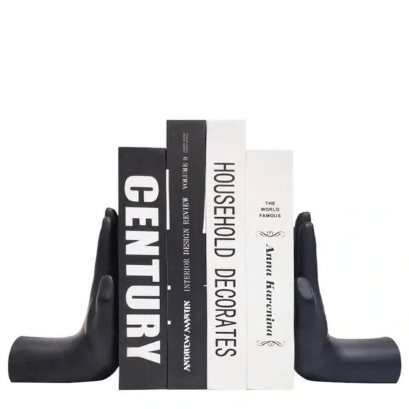 Luyesa Design matte black hand bookends. - Picture 3 of 5